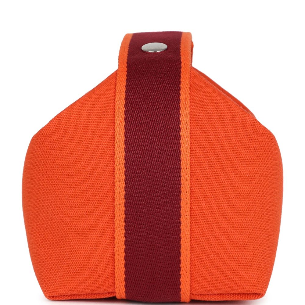 Hermes Bride A Brac Carre Case PM Feu Canvas Palladium Hardware - Image 3