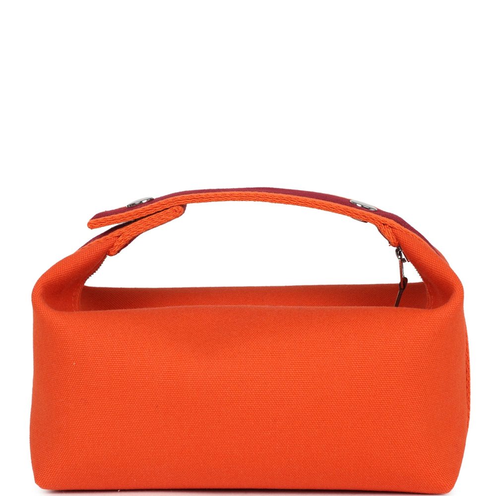 Hermes Bride A Brac Carre Case PM Feu Canvas Palladium Hardware - Image 4