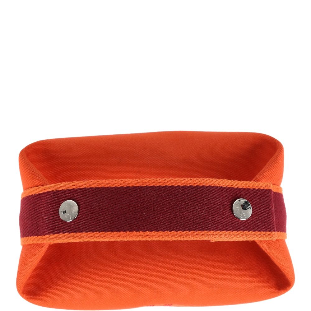 Hermes Bride A Brac Carre Case PM Feu Canvas Palladium Hardware - Image 7