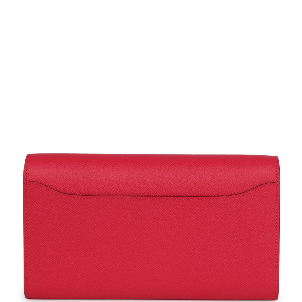 Pre-owned Hermes Constance Wallet To Go Rose Extreme Marquette Epsom Palladium Hardware - Image 4