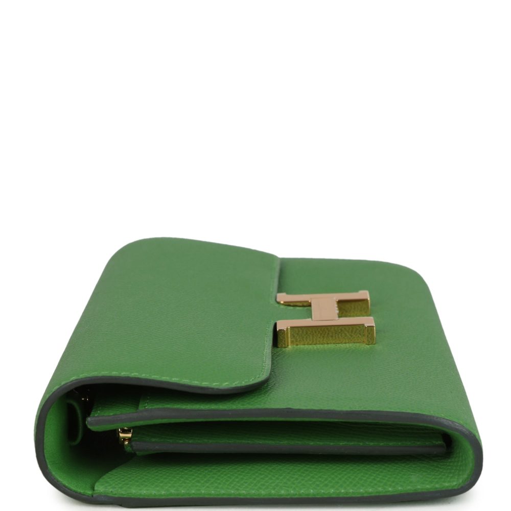 Hermes Constance Wallet To Go Vert Yucca Epsom Gold Hardware - Image 3