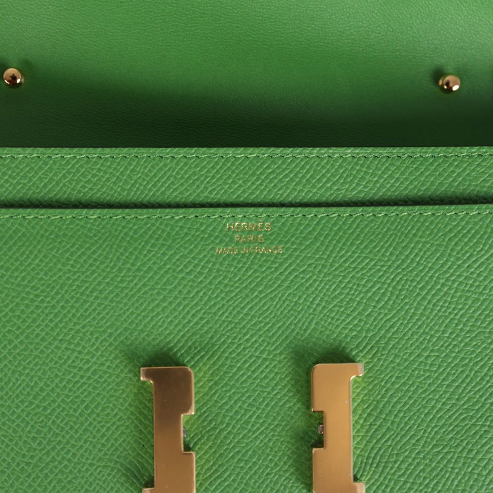 Hermes Constance Wallet To Go Vert Yucca Epsom Gold Hardware - Image 7