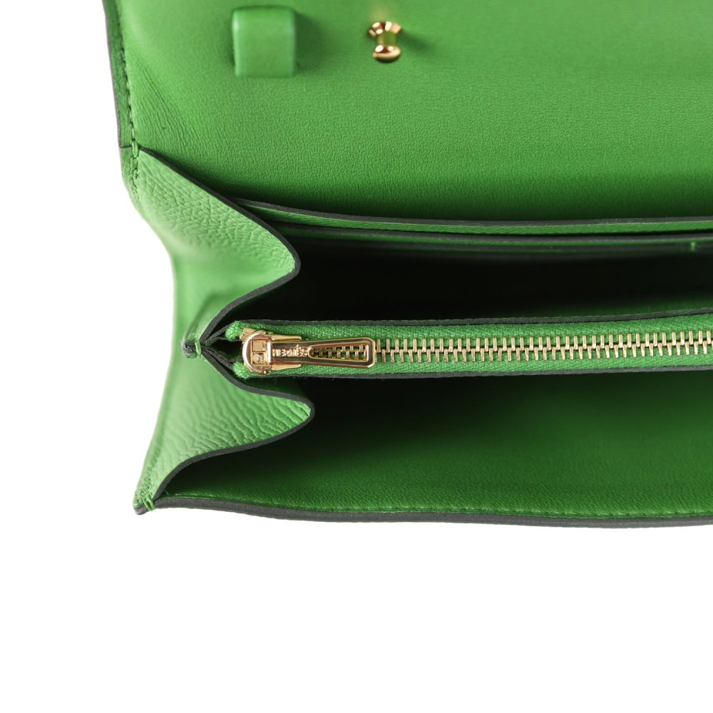 Hermes Constance Wallet To Go Vert Yucca Epsom Gold Hardware - Image 9