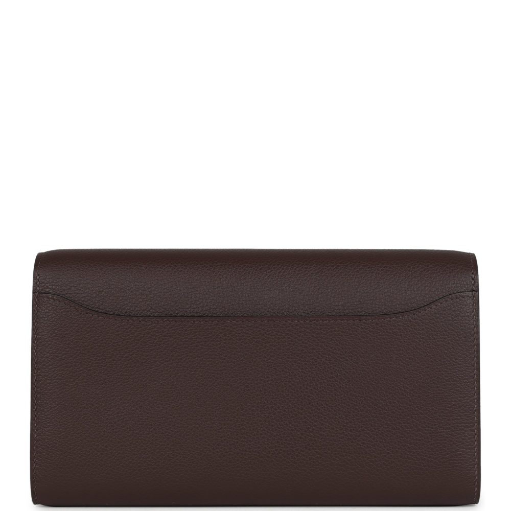 Hermes Constance Wallet To Go  Moka Evercolor Gold Hardware - Image 4