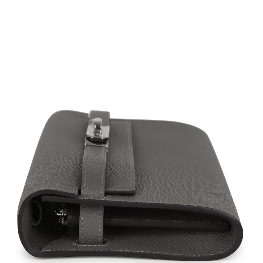 Hermes Kelly Wallet To Go Gris Meyer Epsom Palladium Hardware - Image 3