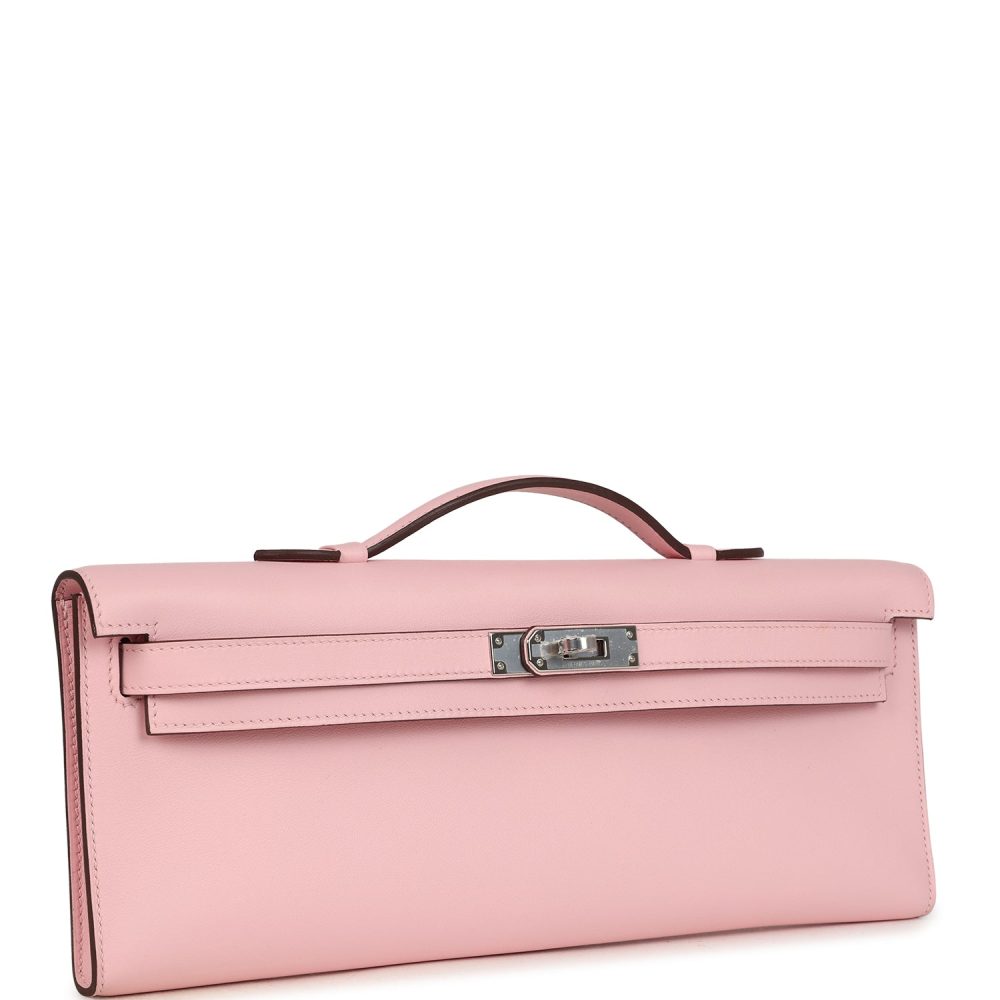 Hermes Kelly Cut Rose Sakura Swift Palladium Hardware - Image 2