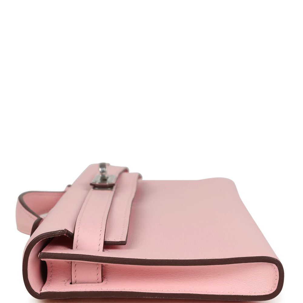 Hermes Kelly Cut Rose Sakura Swift Palladium Hardware - Image 3
