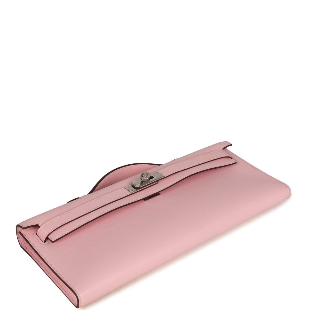 Hermes Kelly Cut Rose Sakura Swift Palladium Hardware - Image 6