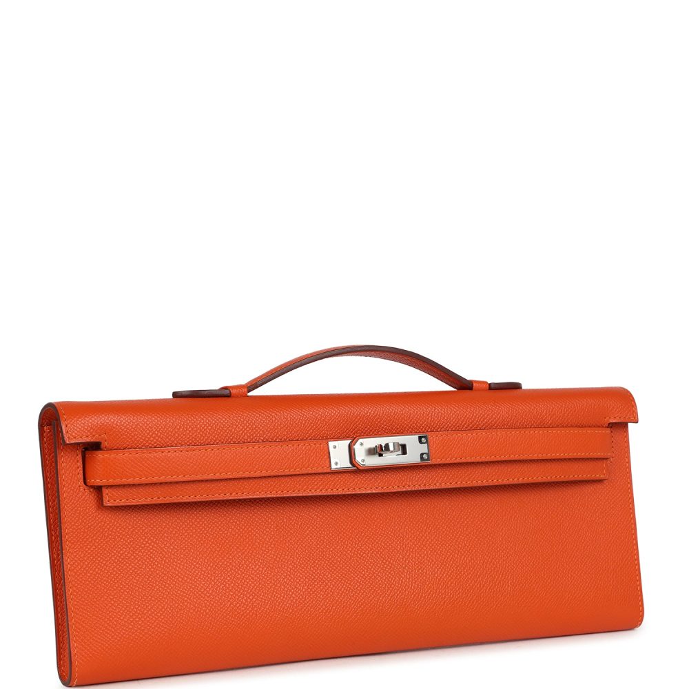 Pre-owned Hermes Kelly Cut Feu Epsom Palladium Hardware - Image 2