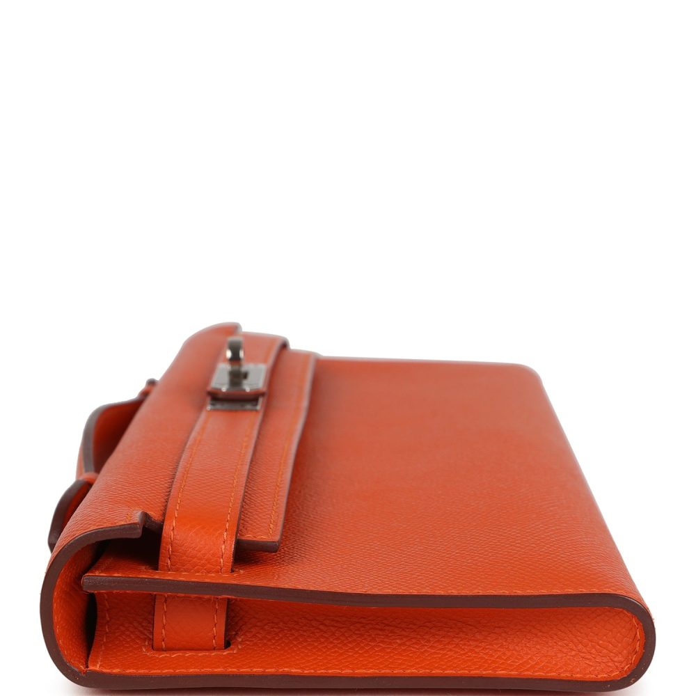 Pre-owned Hermes Kelly Cut Feu Epsom Palladium Hardware - Image 3