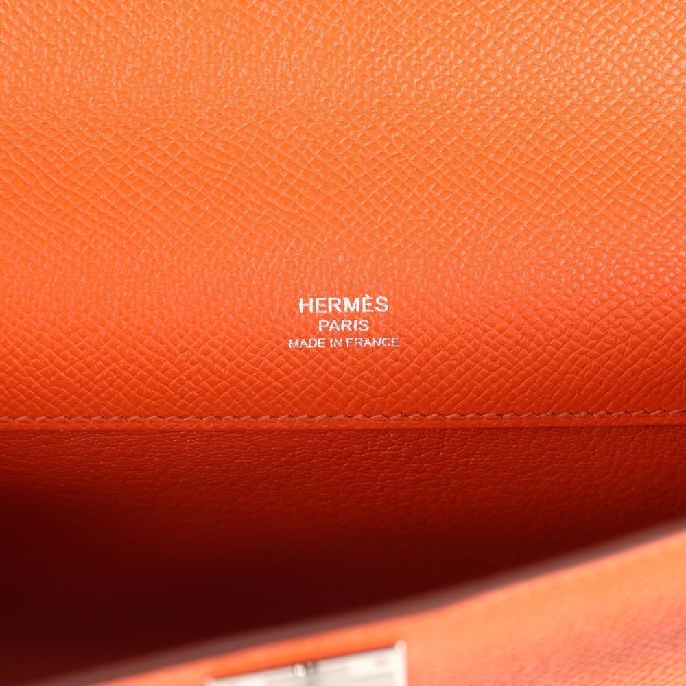 Pre-owned Hermes Kelly Cut Feu Epsom Palladium Hardware - Image 8