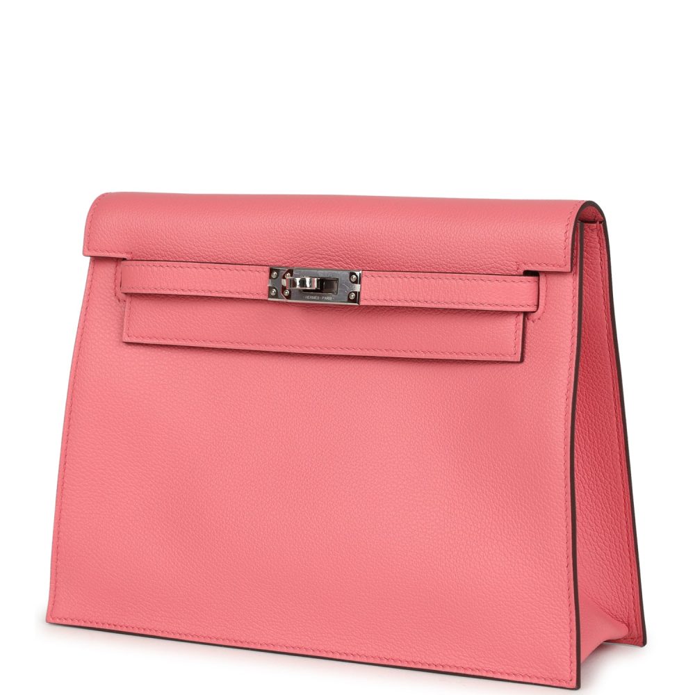 Hermes Kelly Danse Rose Azalee Verso Evercolor Palladium Hardware - Image 5