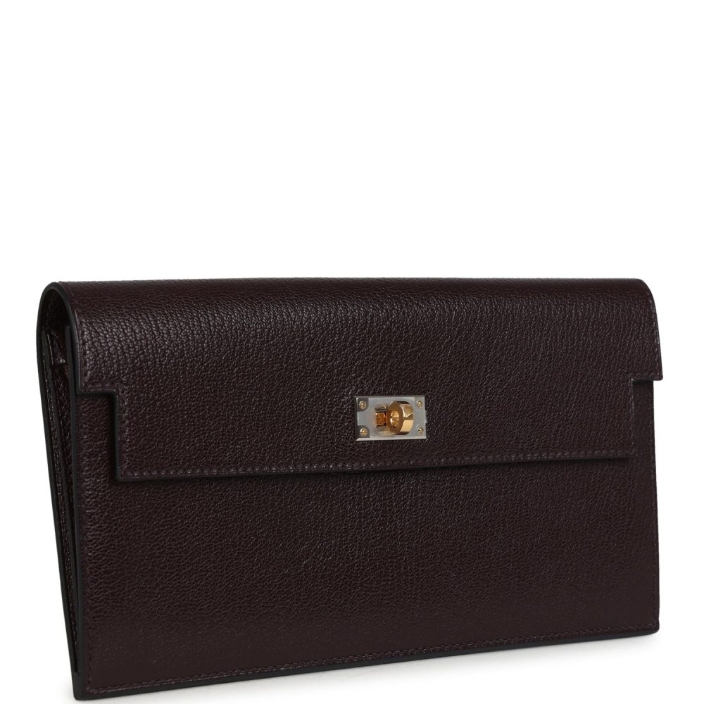 Hermes Kelly Pocket Long Wallet Rouge Sellier Chevre Chamkila Electrum Hardware - Image 2