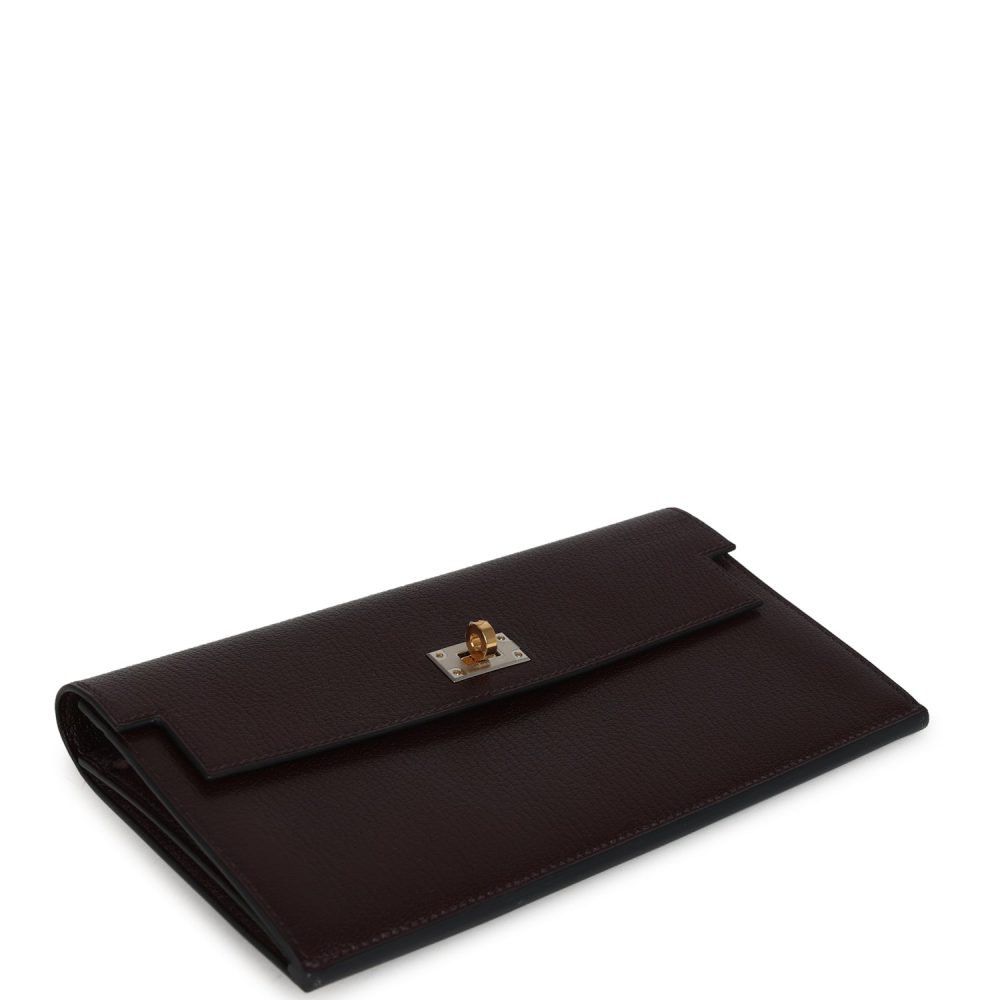 Hermes Kelly Pocket Long Wallet Rouge Sellier Chevre Chamkila Electrum Hardware - Image 6