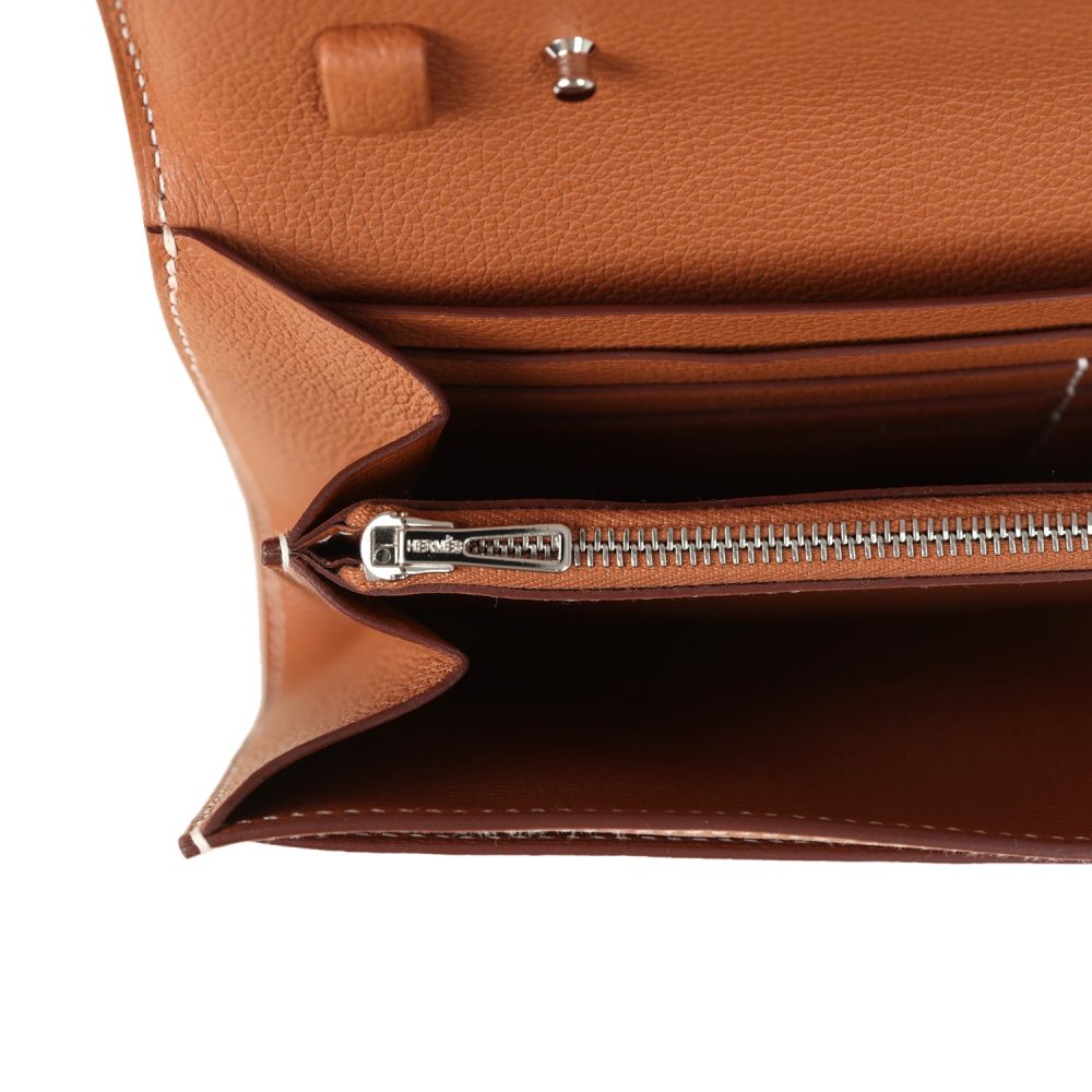 Hermes Constance Wallet To Go Gold Evercolor Palladium Hardware - Image 8