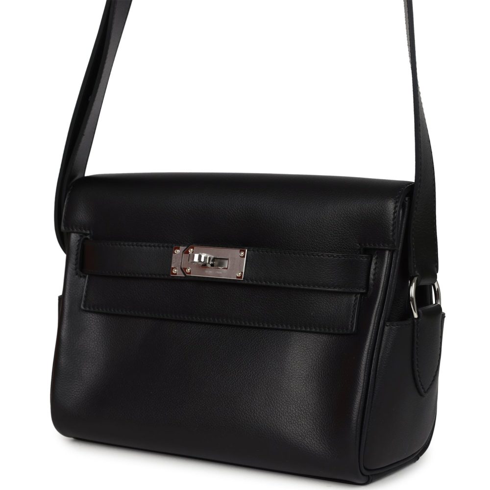 Hermes Kelly Messenger PM Black Evergrain Palladium Hardware - Image 5