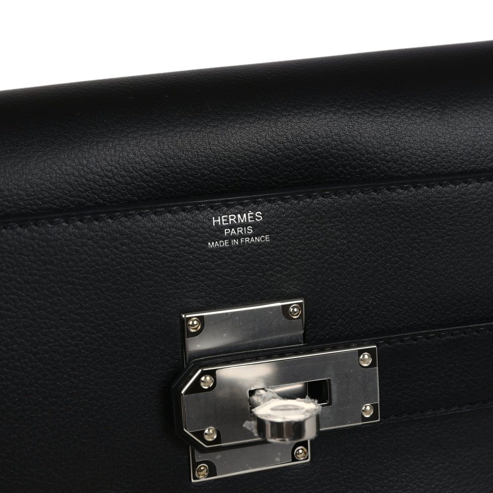 Hermes Kelly Messenger PM Black Evergrain Palladium Hardware - Image 8