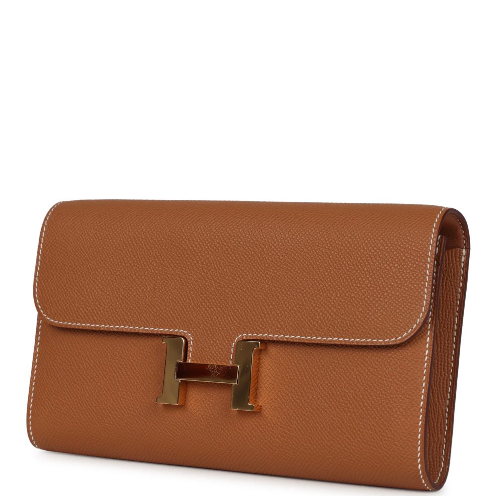 Pre-owned Hermes Constance Wallet To Go Gold Epsom Gold Hardware - Image 5