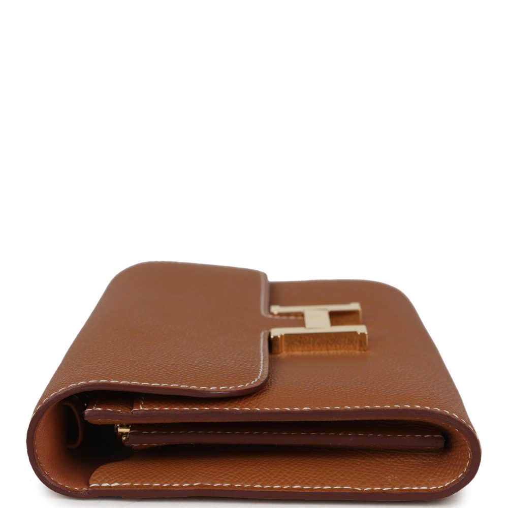 Pre-owned Hermes Constance Wallet To Go Gold Epsom Gold Hardware - Image 3