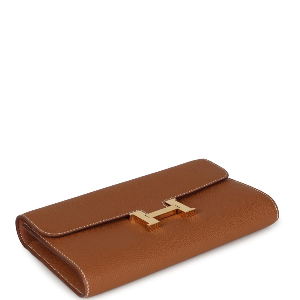 Pre-owned Hermes Constance Wallet To Go Gold Epsom Gold Hardware - Image 6