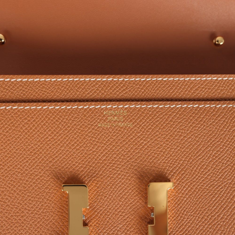 Pre-owned Hermes Constance Wallet To Go Gold Epsom Gold Hardware - Image 7
