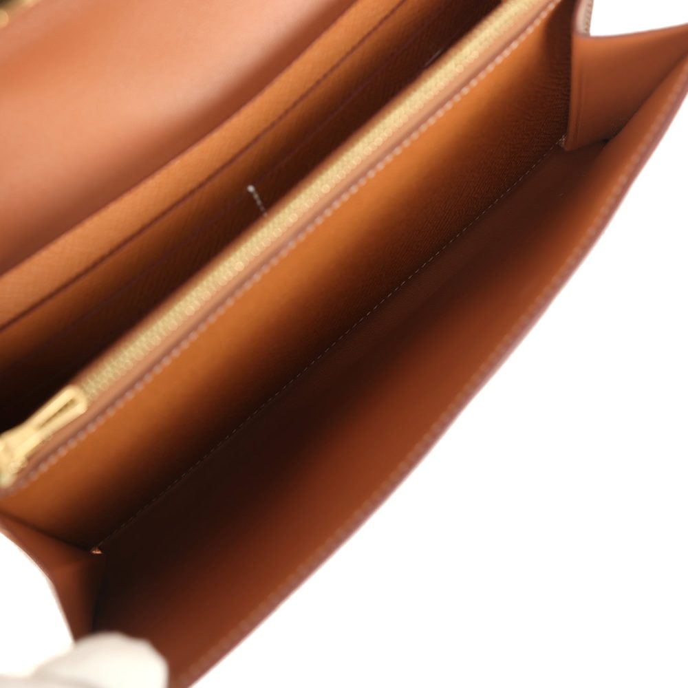 Pre-owned Hermes Constance Wallet To Go Gold Epsom Gold Hardware - Image 10