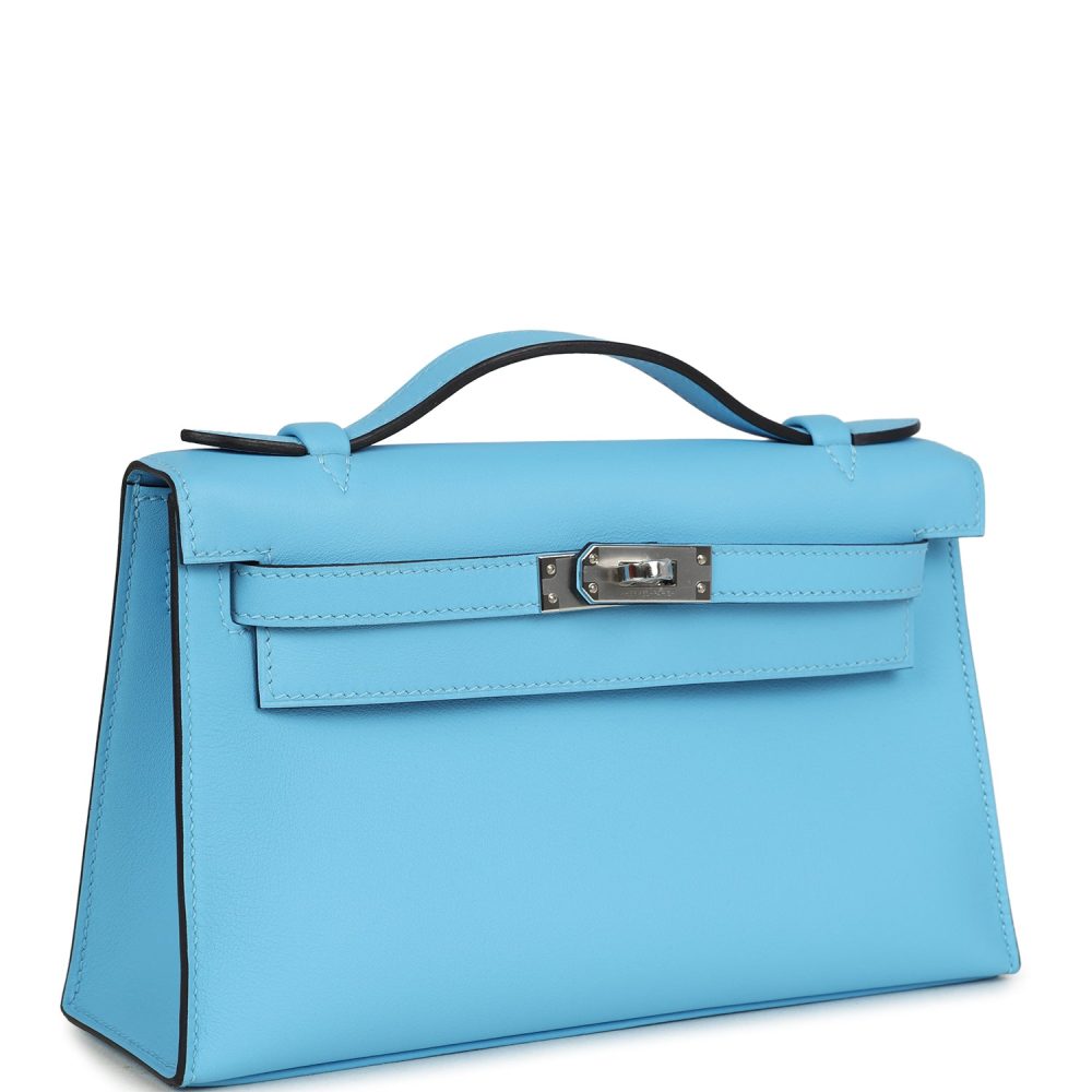 Hermes Kelly Pochette Celeste Swift Palladium Hardware - Image 2