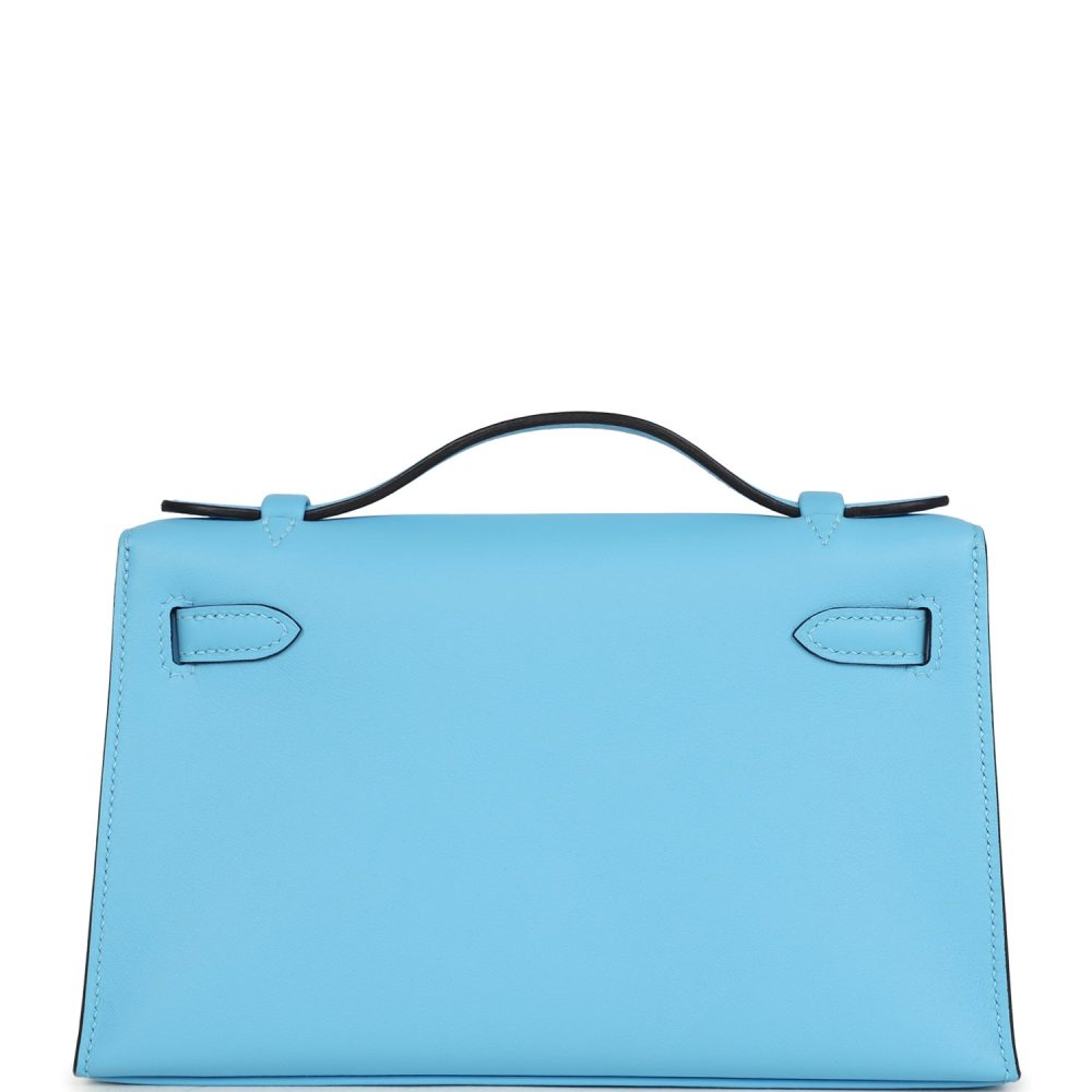 Hermes Kelly Pochette Celeste Swift Palladium Hardware - Image 4