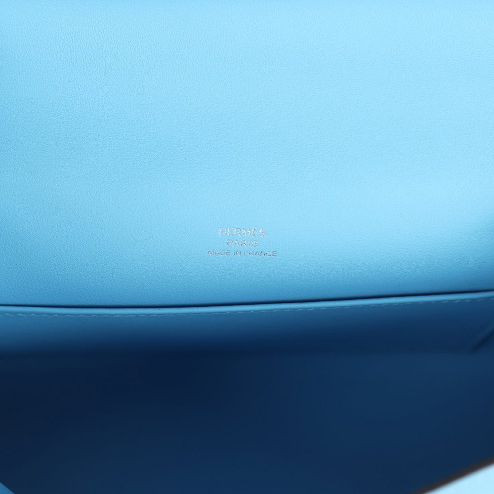 Hermes Kelly Pochette Celeste Swift Palladium Hardware - Image 7