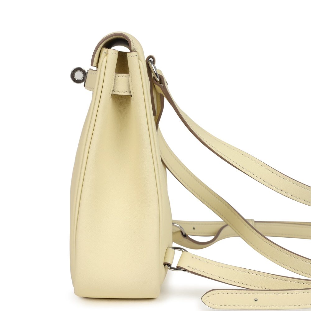 Hermes Mini Kelly Jump Backpack Jaune Milton Swift Palladium Hardware - Image 6