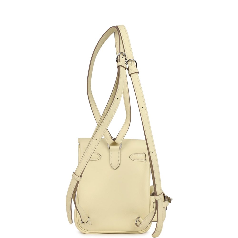 Hermes Mini Kelly Jump Backpack Jaune Milton Swift Palladium Hardware - Image 9