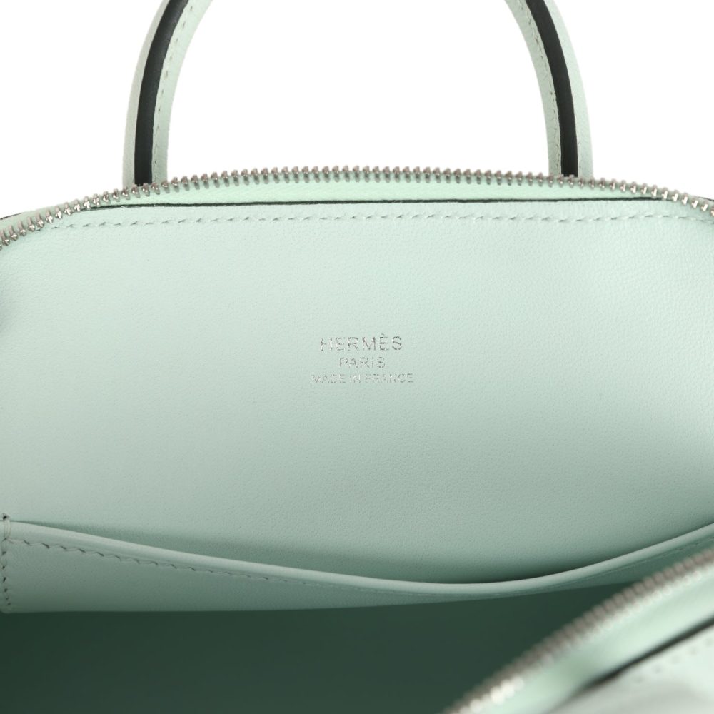 Hermes 1923 Bolide MiniVert Peppermint Chevre Mysore Palladium Hardware - Image 8