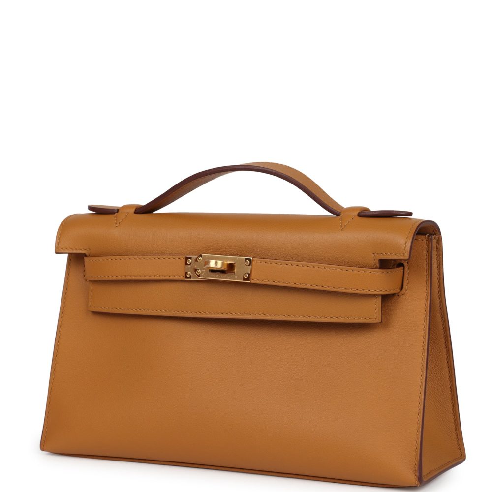 Hermes Kelly Pochette Sesame Swift Gold Hardware - Image 5