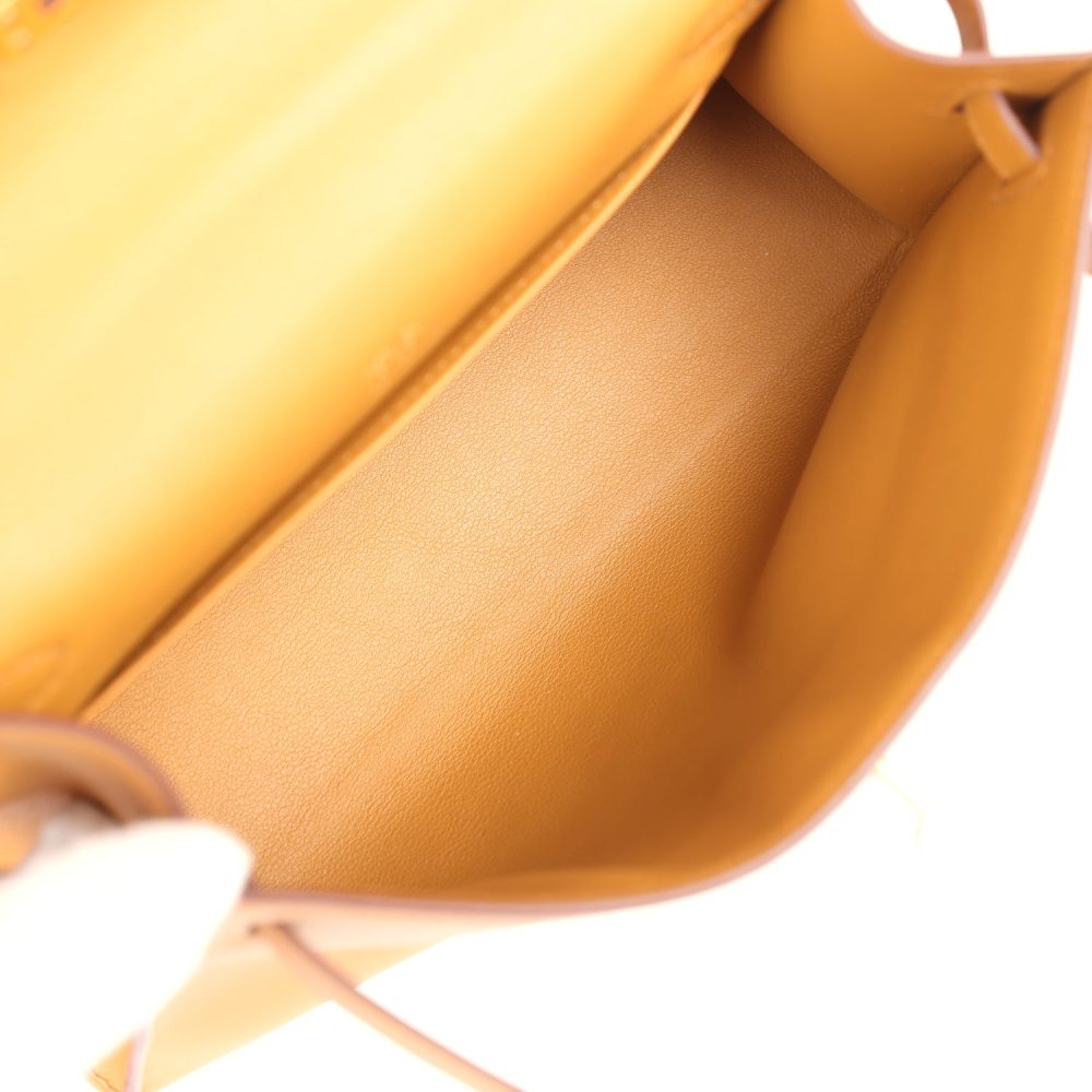 Hermes Kelly Pochette Sesame Swift Gold Hardware - Image 8