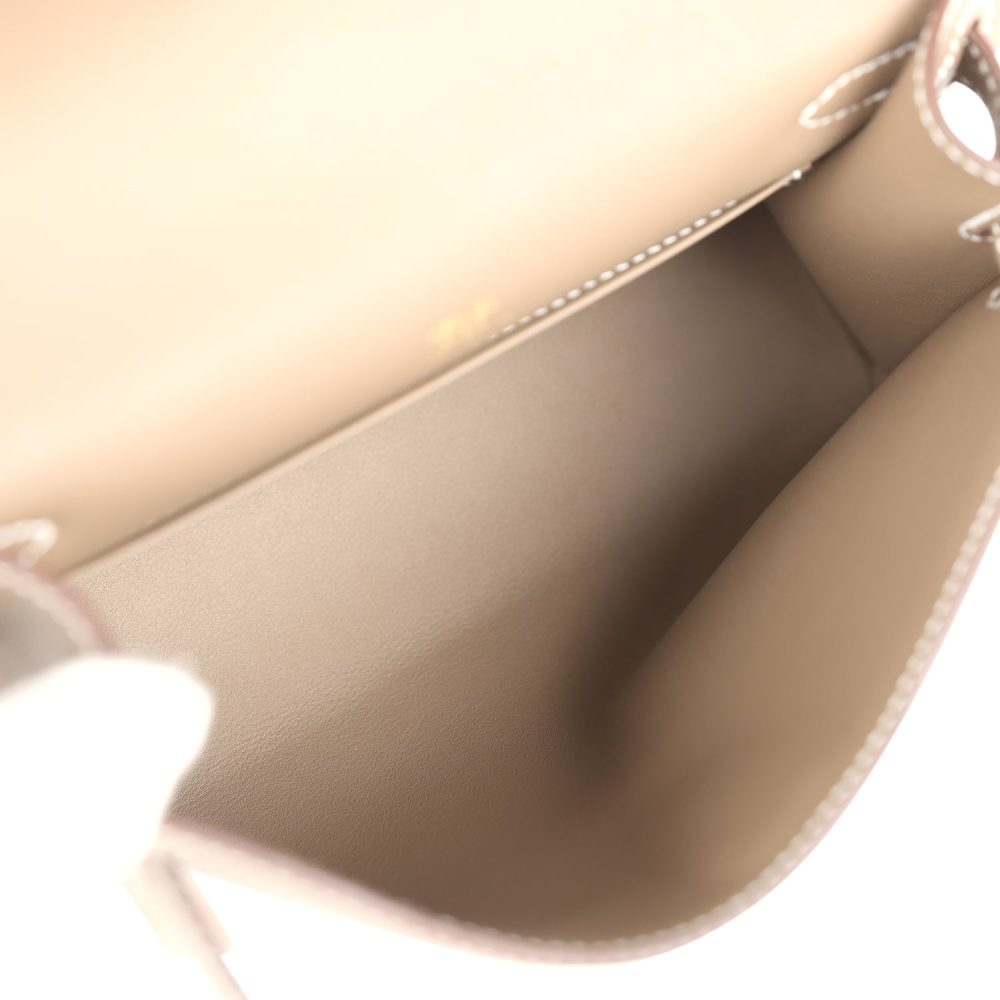 Hermes Kelly Pochette Etoupe Swift Gold Hardware - Image 8