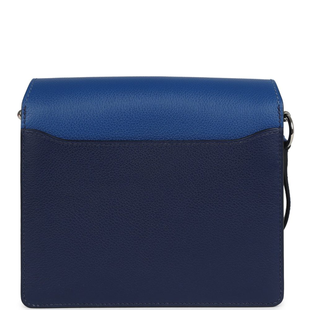 Hermes Mini Sac Roulis Bi-color Bleu Saphir and Bleu France Evercolor Palladium Hardware - Image 4