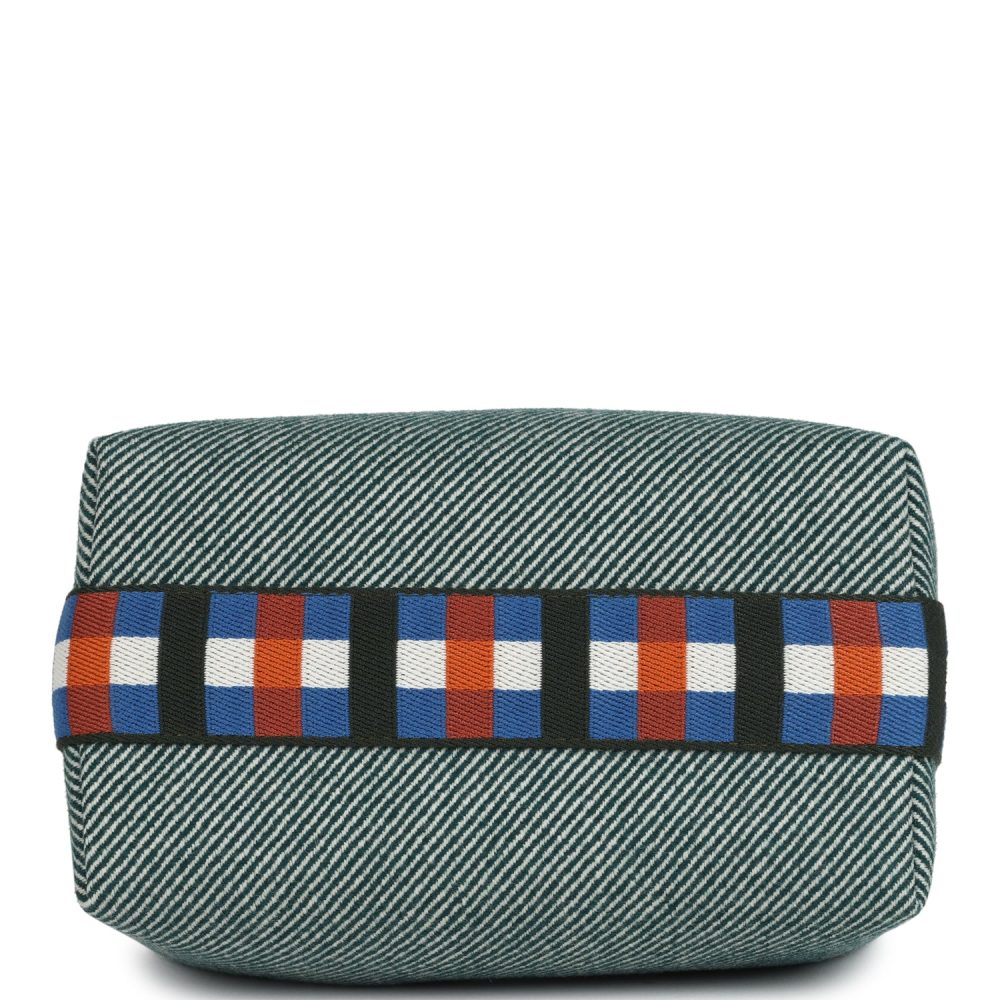 Hermes Bride-A-Brac Au Carre Case PM Vert Foret H Natte Canvas and Wool Palladium Hardware - Image 6