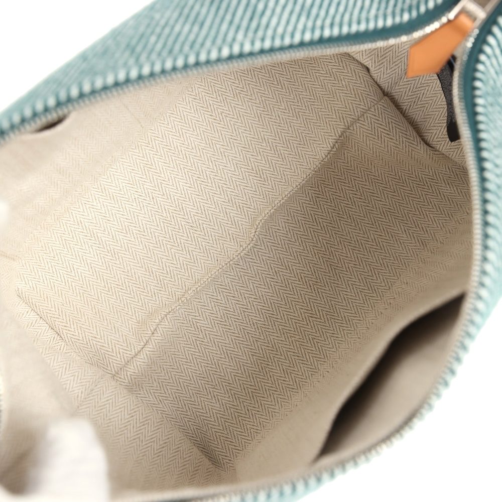 Hermes Bride-A-Brac Au Carre Case PM Vert Foret H Natte Canvas and Wool Palladium Hardware - Image 8