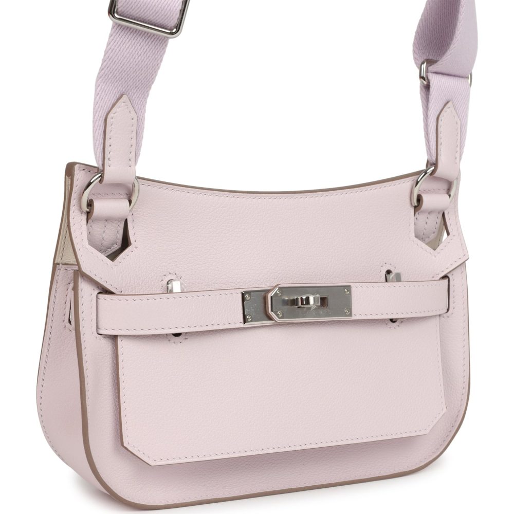 Hermes Jypsiere Mini Mauve Pale Verso Evercolor Palladium Hardware - Image 2
