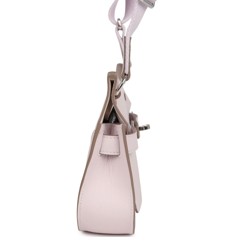 Hermes Jypsiere Mini Mauve Pale Verso Evercolor Palladium Hardware - Image 3