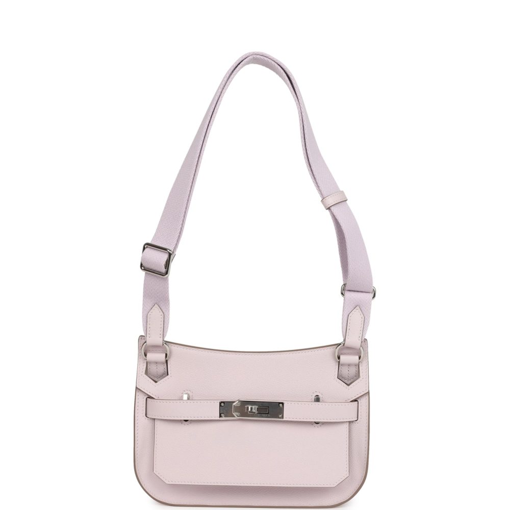 Hermes Jypsiere Mini Mauve Pale Verso Evercolor Palladium Hardware - Image 6
