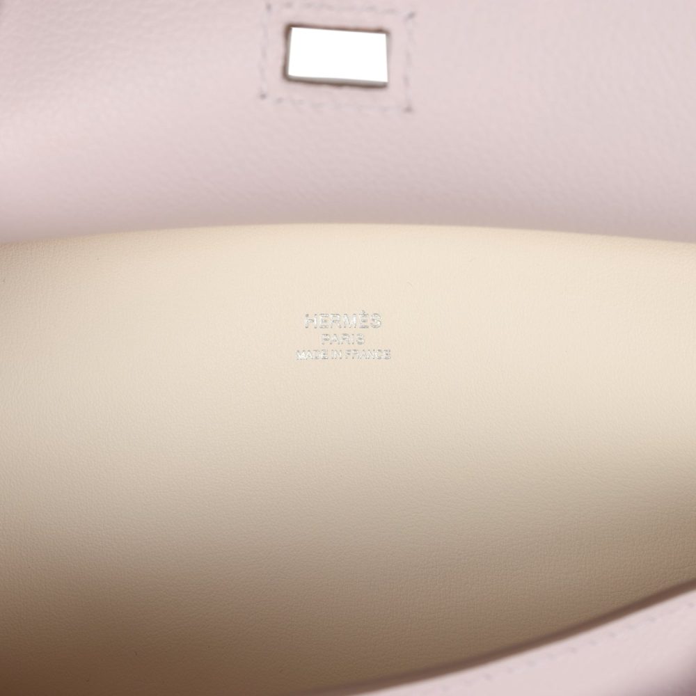 Hermes Jypsiere Mini Mauve Pale Verso Evercolor Palladium Hardware - Image 8
