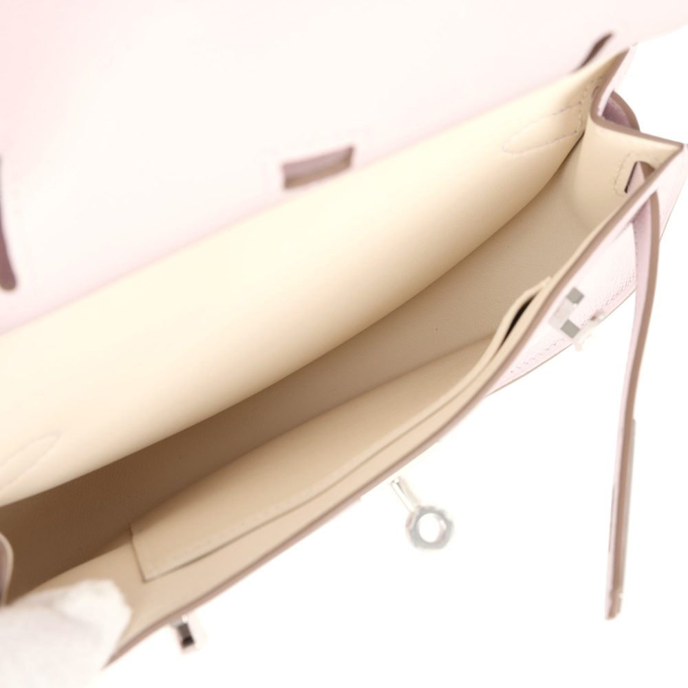 Hermes Jypsiere Mini Mauve Pale Verso Evercolor Palladium Hardware - Image 9
