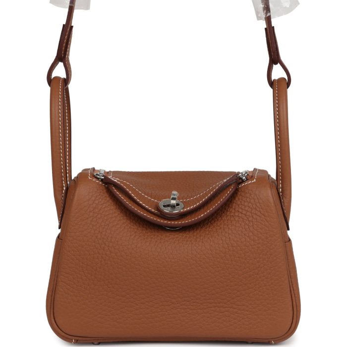 Hermes Mini Lindy Gold Clemence Palladium Hardware