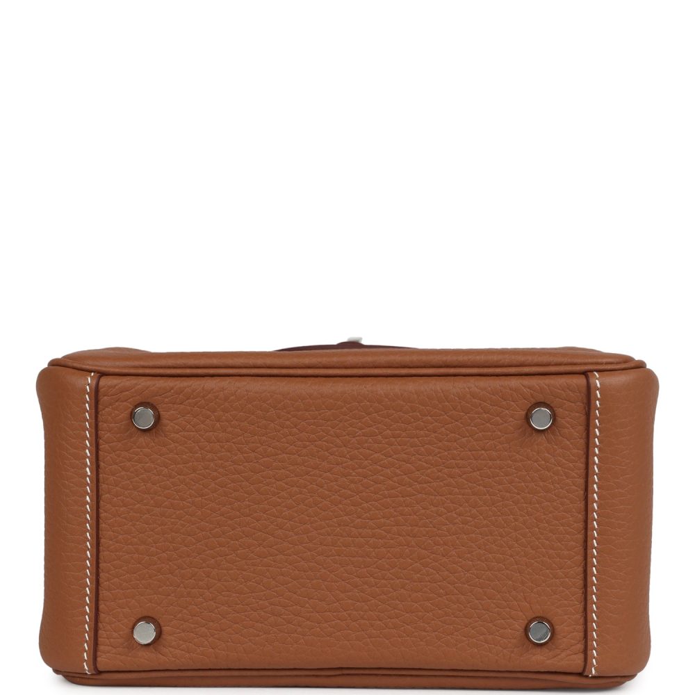 Hermes Mini Lindy Gold Clemence Palladium Hardware - Image 7