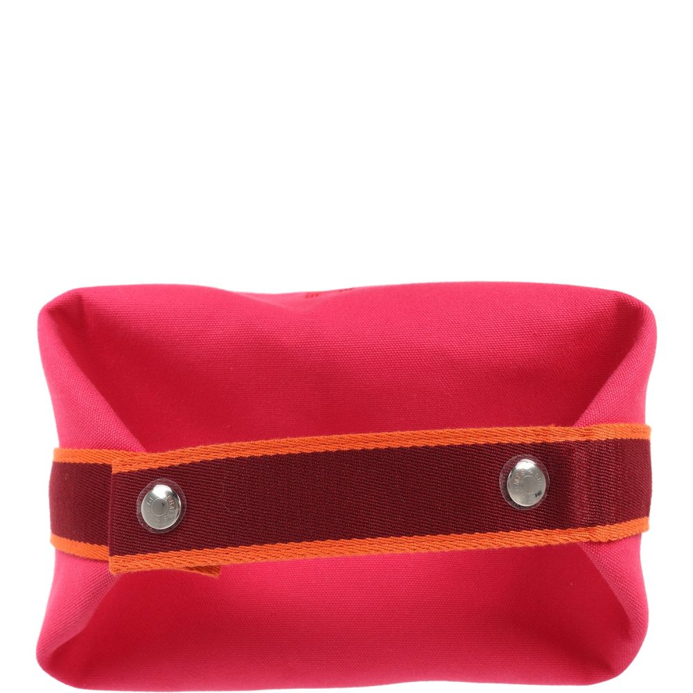 Hermes Bride A Brac Carre Case GM Hibiscus Canvas Palladium Hardware - Image 7
