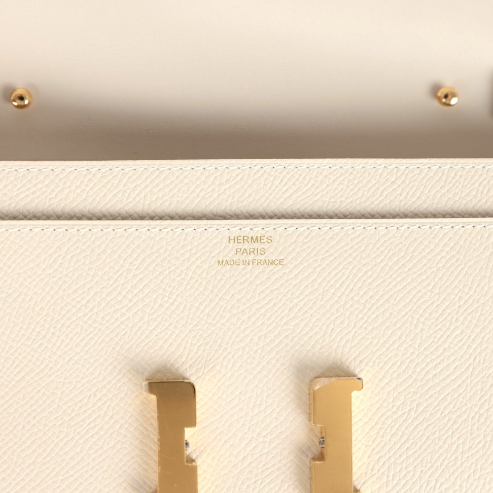 Hermes Constance To Go Wallet Craie Epsom Gold Hardware - Image 7