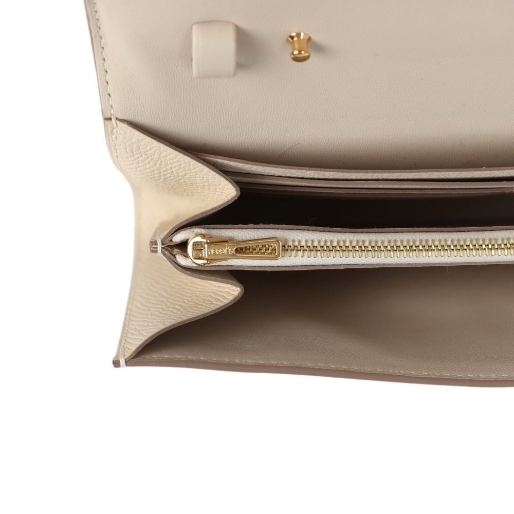 Hermes Constance To Go Wallet Craie Epsom Gold Hardware - Image 9