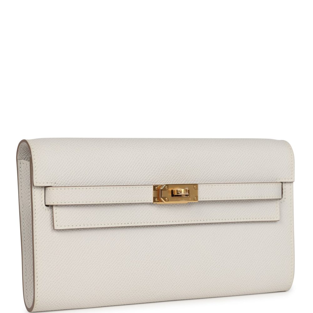 Hermes Kelly Wallet To Go Gris Pale Epsom Gold Hardware - Image 2