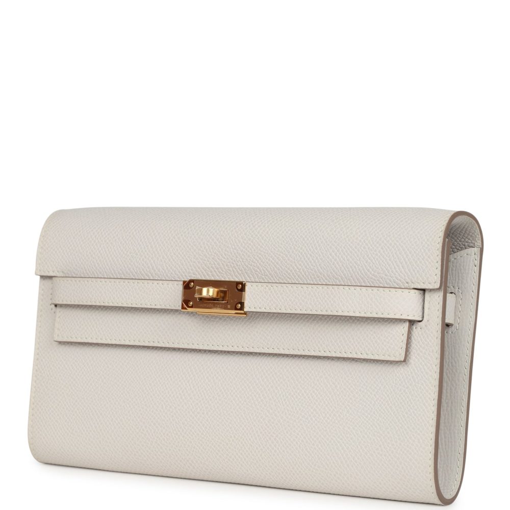 Hermes Kelly Wallet To Go Gris Pale Epsom Gold Hardware - Image 5